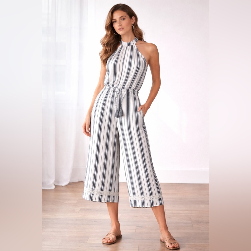 Dress Forum Striped Wide Leg Jumpsuit | Size S | Boho Summer